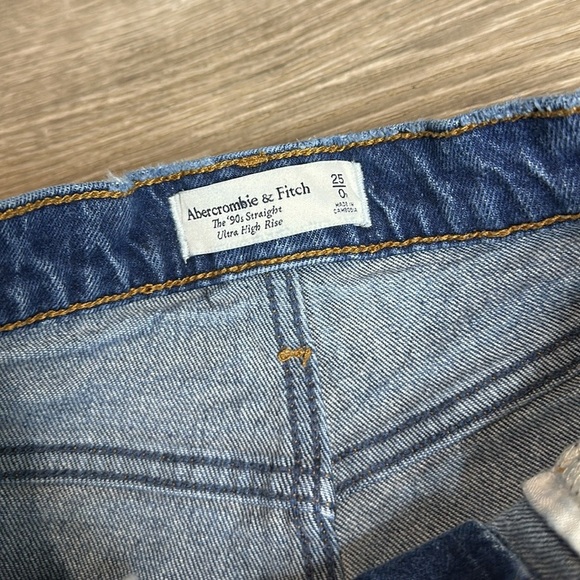 Abercrombie & Fitch The 90’s Straight Ultra High Rise Jeans Blue Sz 25 - Picture 5 of 13